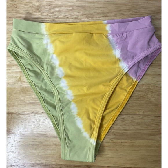 NWT L*Space Womens Frenchi Printed High Waisted Bikini Bottoms Size Medium‎ $110 - Picture 2 of 11